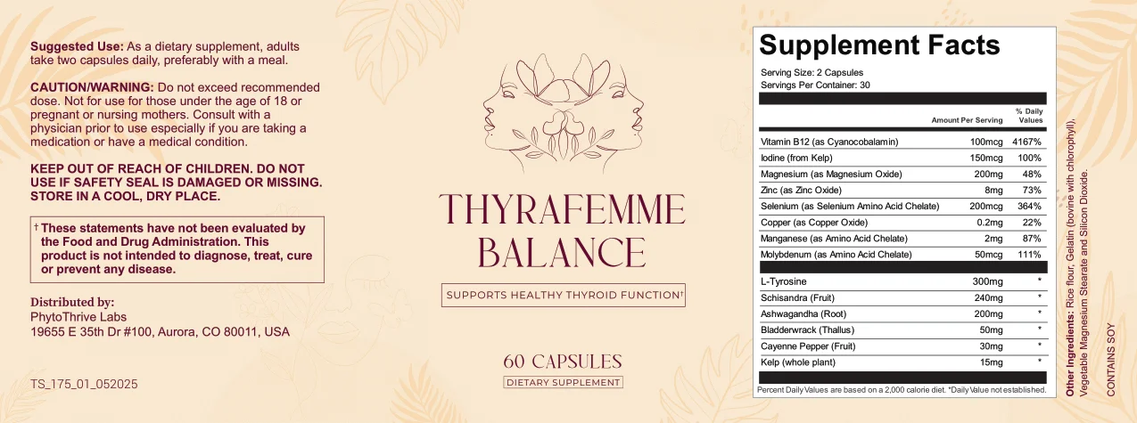 Thyrafemme Balance Product Label